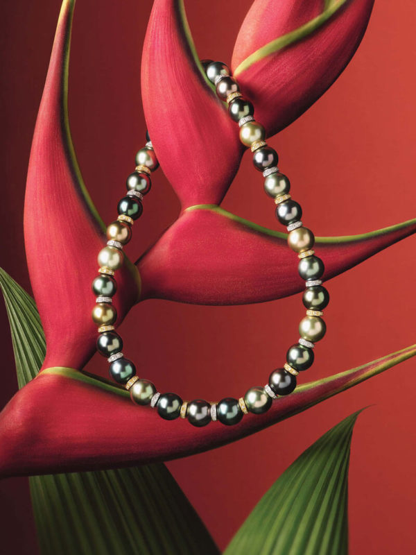 Collier de perles de Tahiti - Heliconia